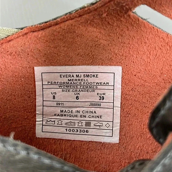 MERRELL Evera MJ Smoke Performance Mary Jane Women’s 8 Heels Grey Velcro Strap - Picture 8 of 8